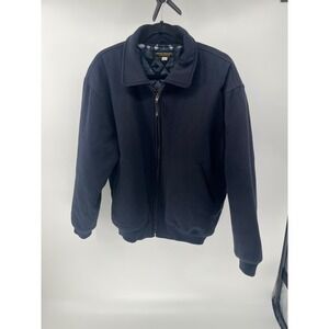 Brooks Brothers Mens Navy Blue Quilted Lined Full Zip Bomber Jacket Large